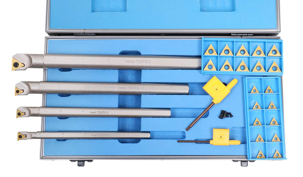 Accusize Right Hand STUCR Indexable Boring Bar Set with 20 TCMT Inserts