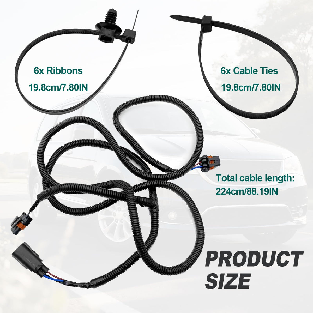 Dunviku Fog Light Wiring Harness Fog Lamp Jumper Wire Replacement Kit Replaces OE Standard Connector 68046303AC Compatible with Dodge Ram 2500 3500 4500 5500 2010 2018 Models