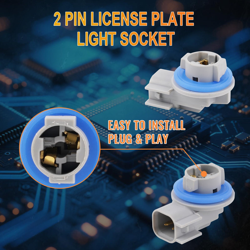 License Plate Light Socket 2 Pin for Ram 1500 2500 3500 2003-2018, 2PCS