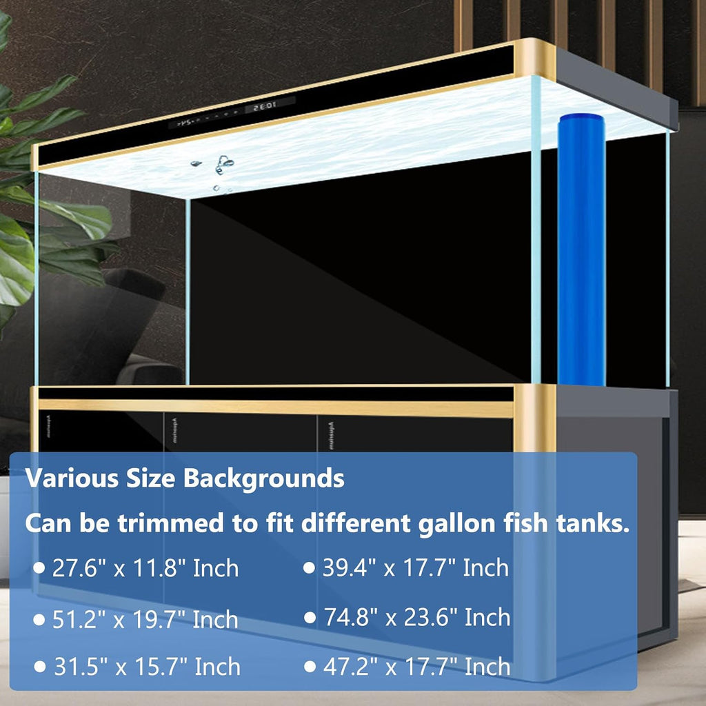 Black Aquarium Background Fish Tank Film, Static Cling, 47.2 x 17.7 in