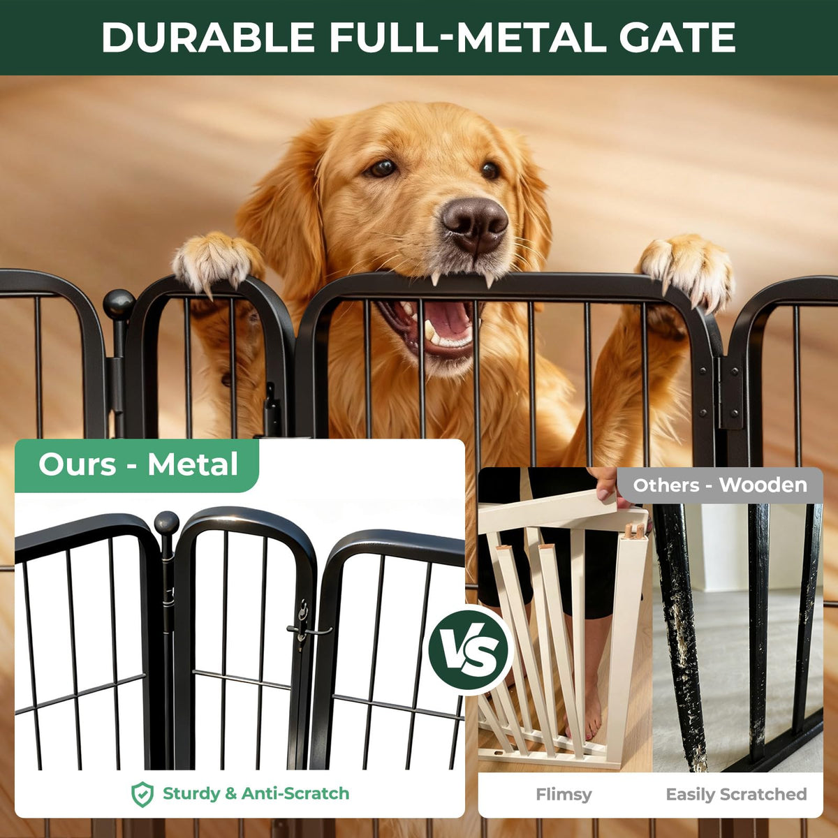219" x 40" H Extra-Wide Adjustable Hardware/Pressure-Mounted Pet & Child Safety Gate with Dual-Lock Walk-Through Swing Door for Stairs, Hallways & Wide Doorways