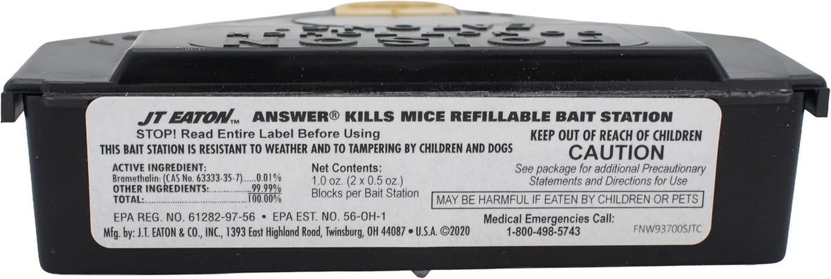Answer Kills Mice with Reusable Mouse Bait Station and 32 Bait Blocks – Effective Rodent Control Solution for Indoor