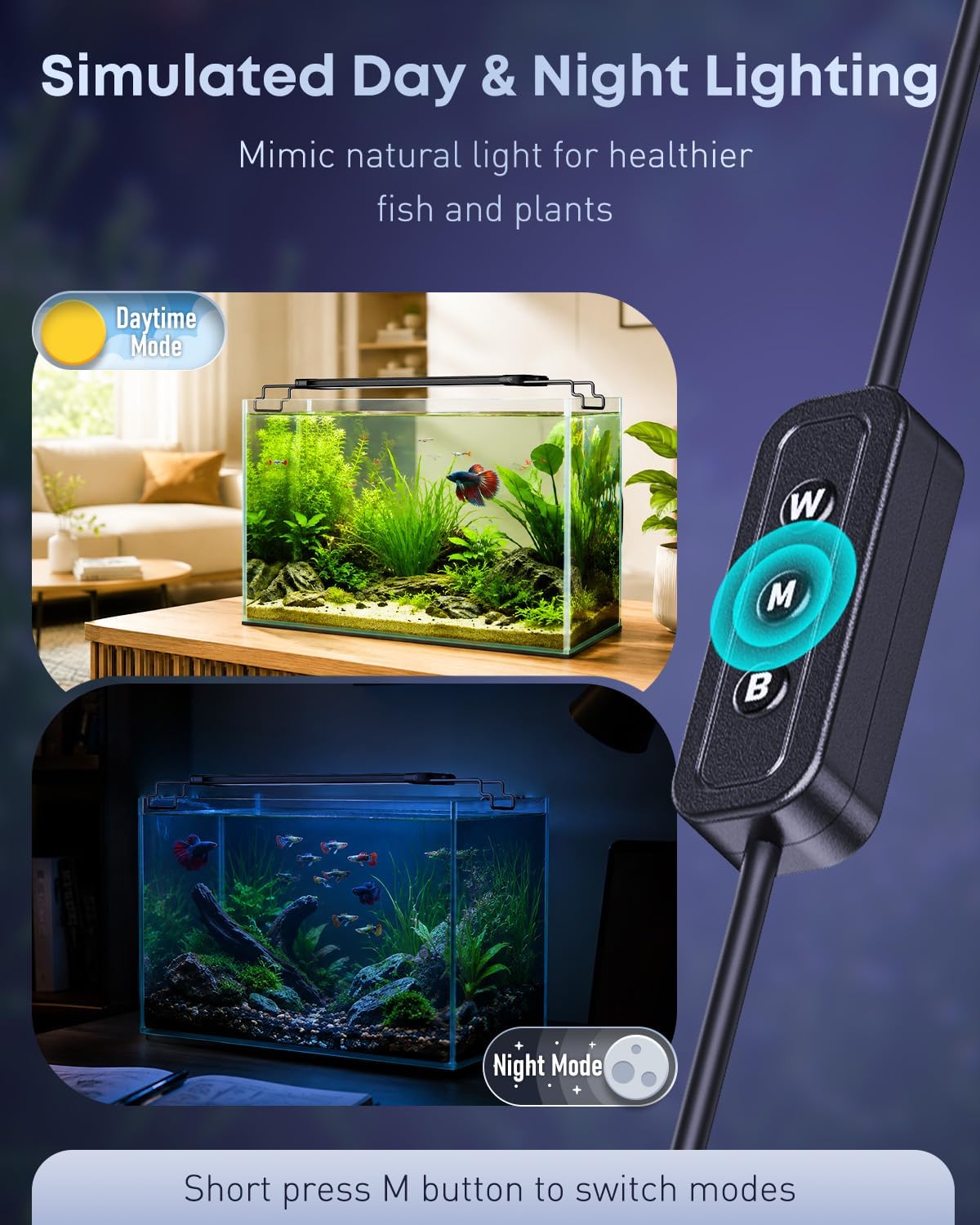 11W Aquarium LED Light for 12 to 18 Inch Fish Tanks Extendable Fish Tank Light with Full Spectrum Brilliant White