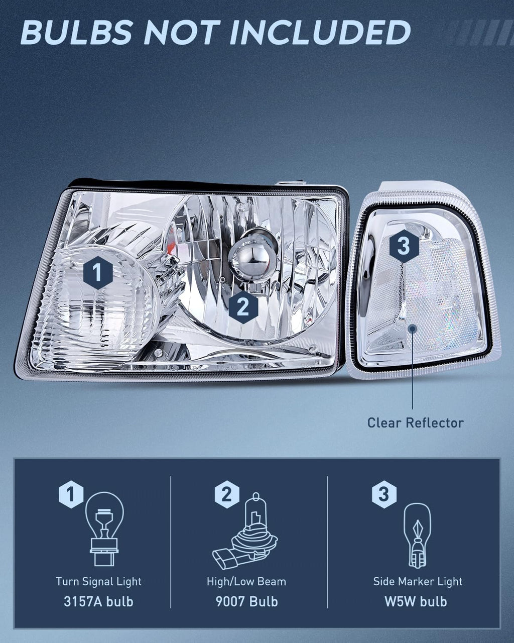 Nilight Headlight Assembly for 2001-2011 Ford Ranger
