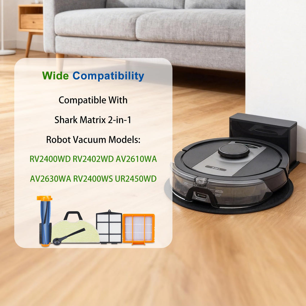 Replacement Parts for Shark RV2400WD RV2402WD AV2610WA AV2630WA RV2400WS UR2450WD Matrix 2-in-1 Robot Vacuum (15 Pack)