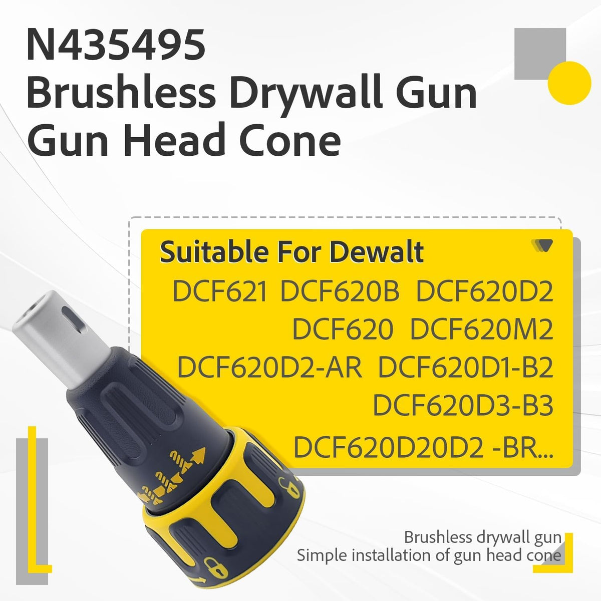 N435495 N449701 Nose Cone Bit Fits DeWalt DCF620 DCF620B screw gun Assembly
