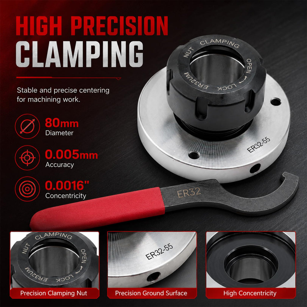 Nakkaa ER-32 Collet Chuck 80mm Diameter Compatible with CNC Milling Machine
