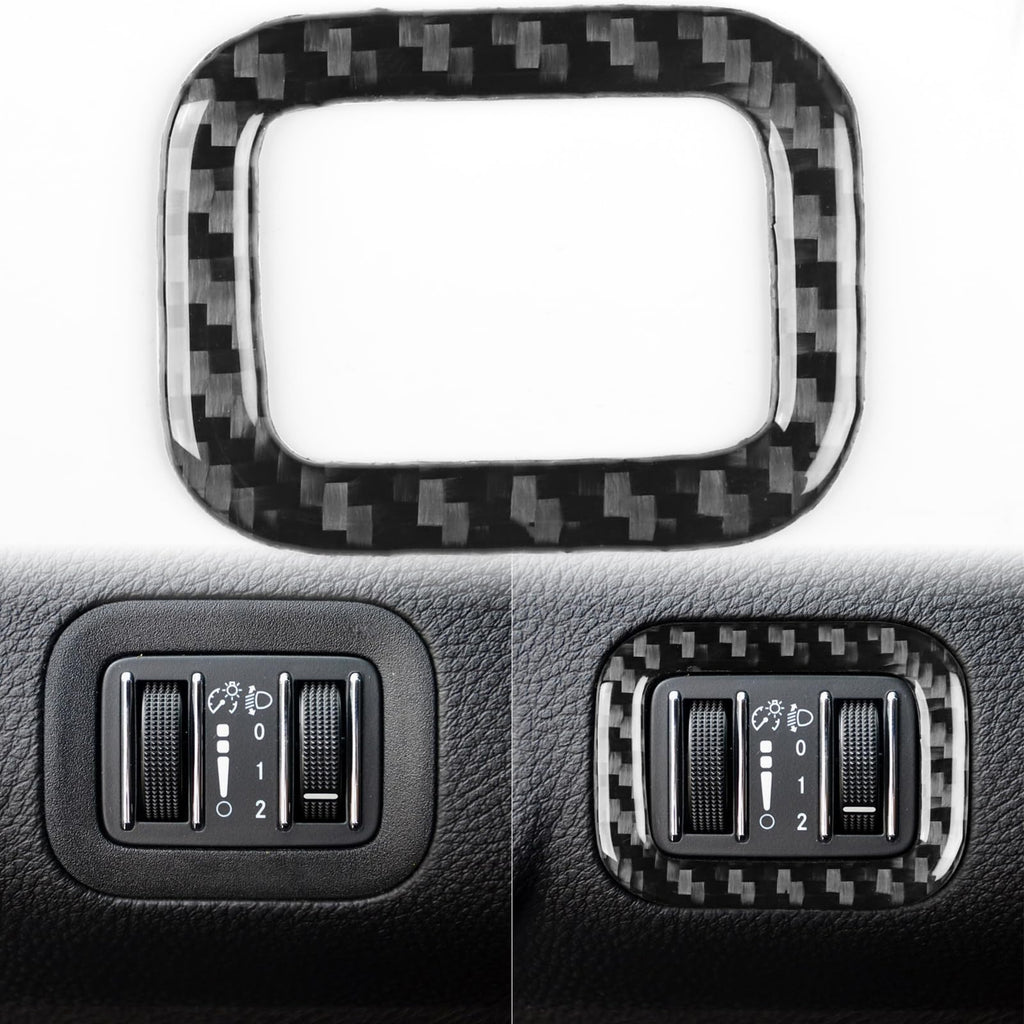 JKYUKU Real Carbon Fiber for Dodge Accessories Headlight Switch Adjustment
