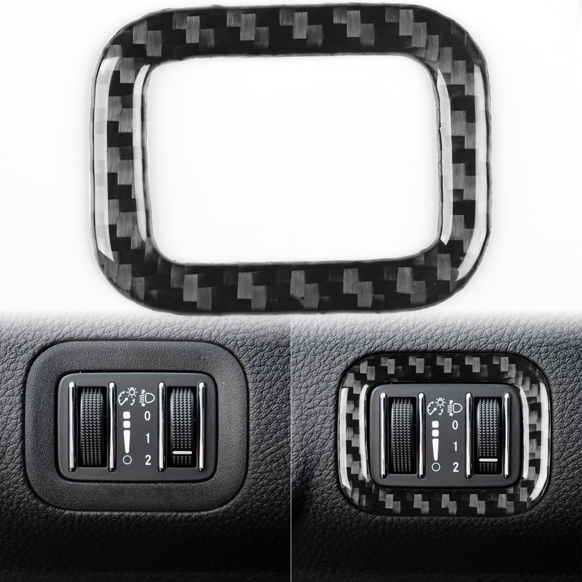 JKYUKU Real Carbon Fiber for Dodge Accessories Headlight Switch Adjustment