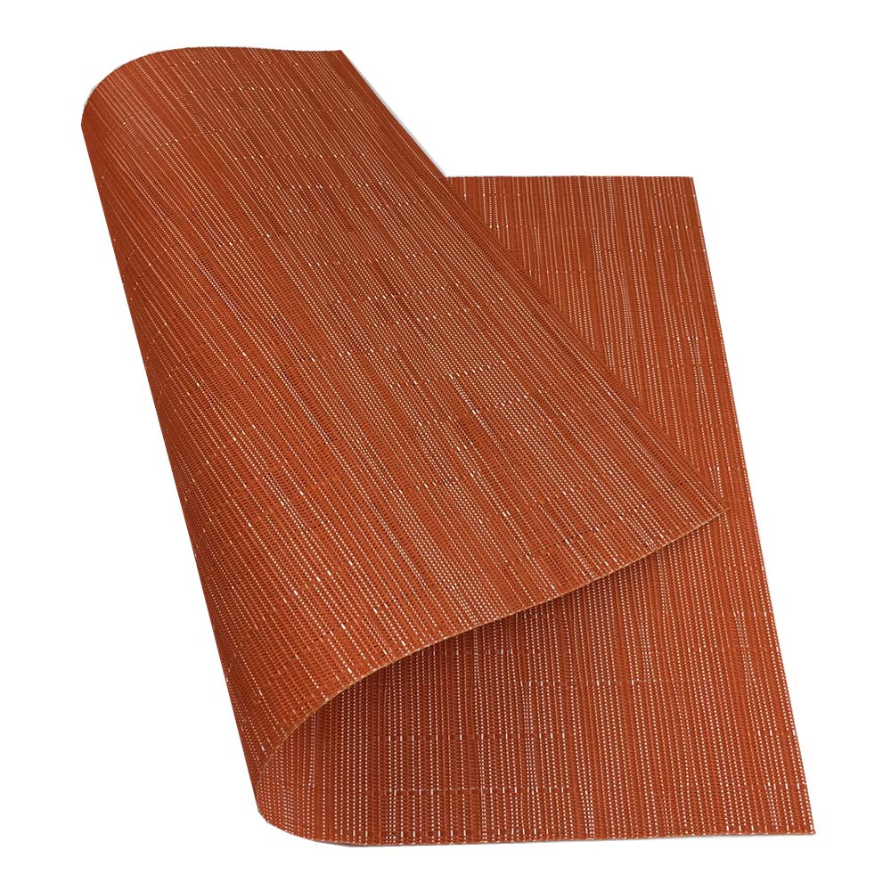 Placemats Set of 6 for Dining Table, 17.7" x 11.8", Orange