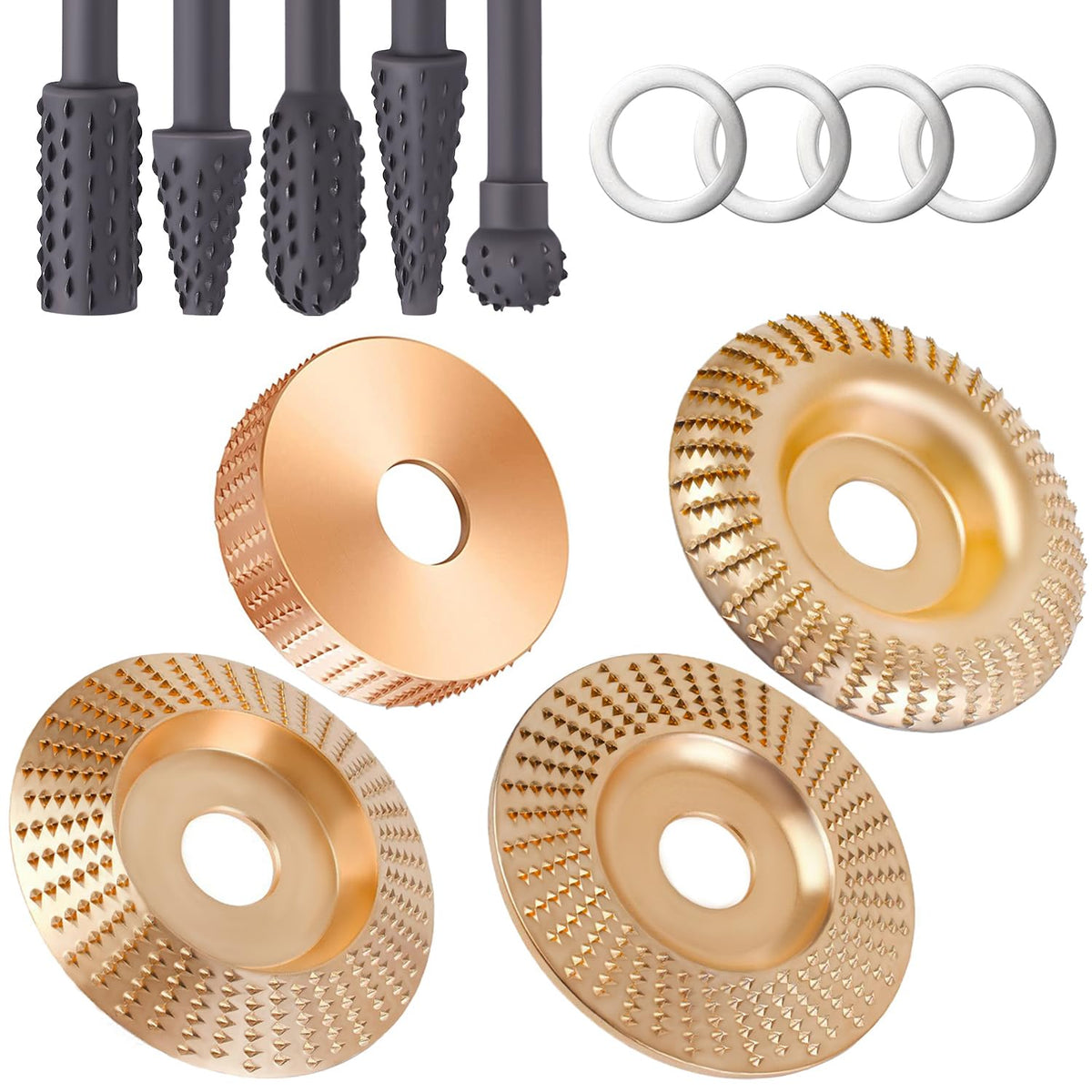 13PCS Wood Carving Disc Set for Angle Grinder，for 4" or 4 1/2"Angle Grinder