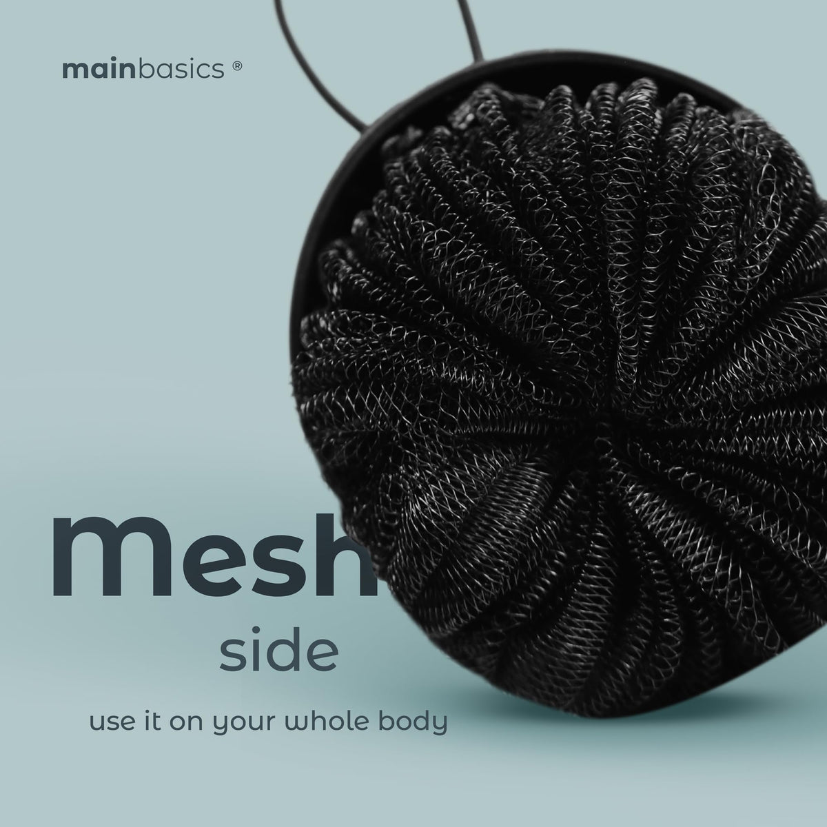 Shower Tool Duo 2-in-1 Shower Loofah Sponge, 2 Pack, Black
