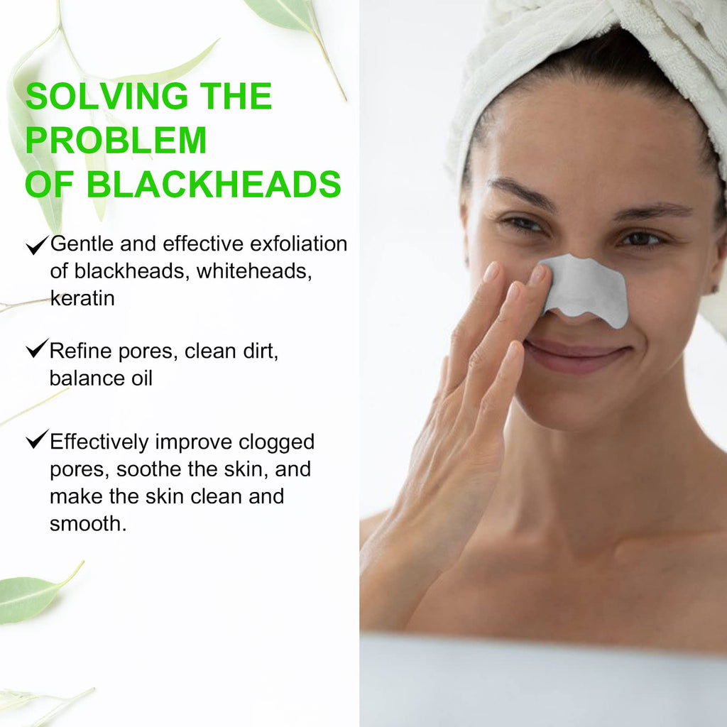 Pore Strips,Natural Charcoal Deep Cleansing Pore Strips ，Nose Strips for Blackheads，Black Heads Removal for Nose