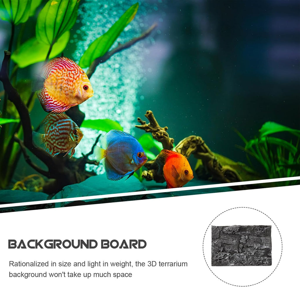 3D Rock Terrarium Background Board, 17.7x11.8 in for Reptile Tank