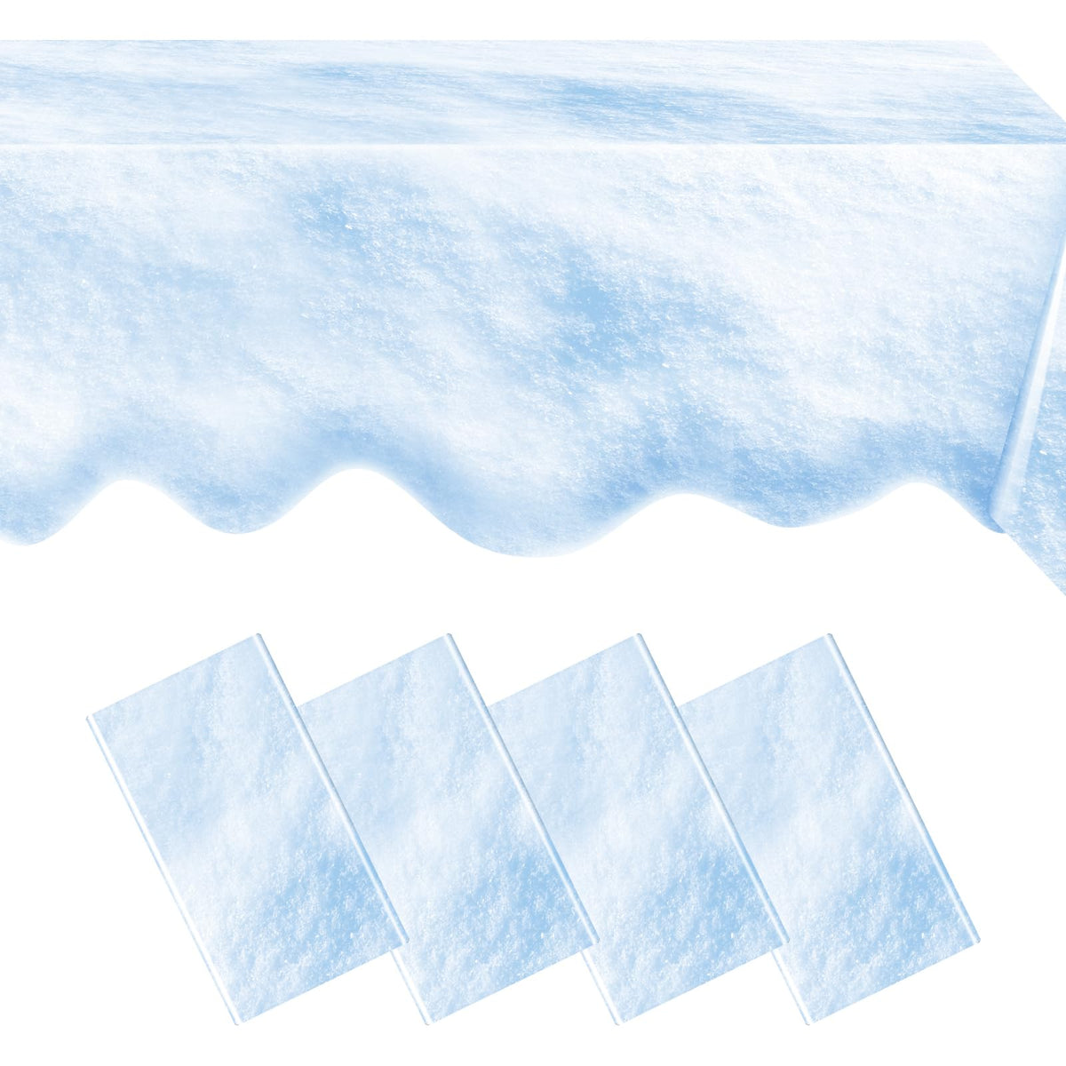 4 Pcs Winter Snowflake Ice Tablecloth for Party Decoration