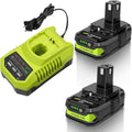 2Pcs 3.0Ah 18V Batteries &Charger Compatible with Ryobi ONE+ Cordless Tools