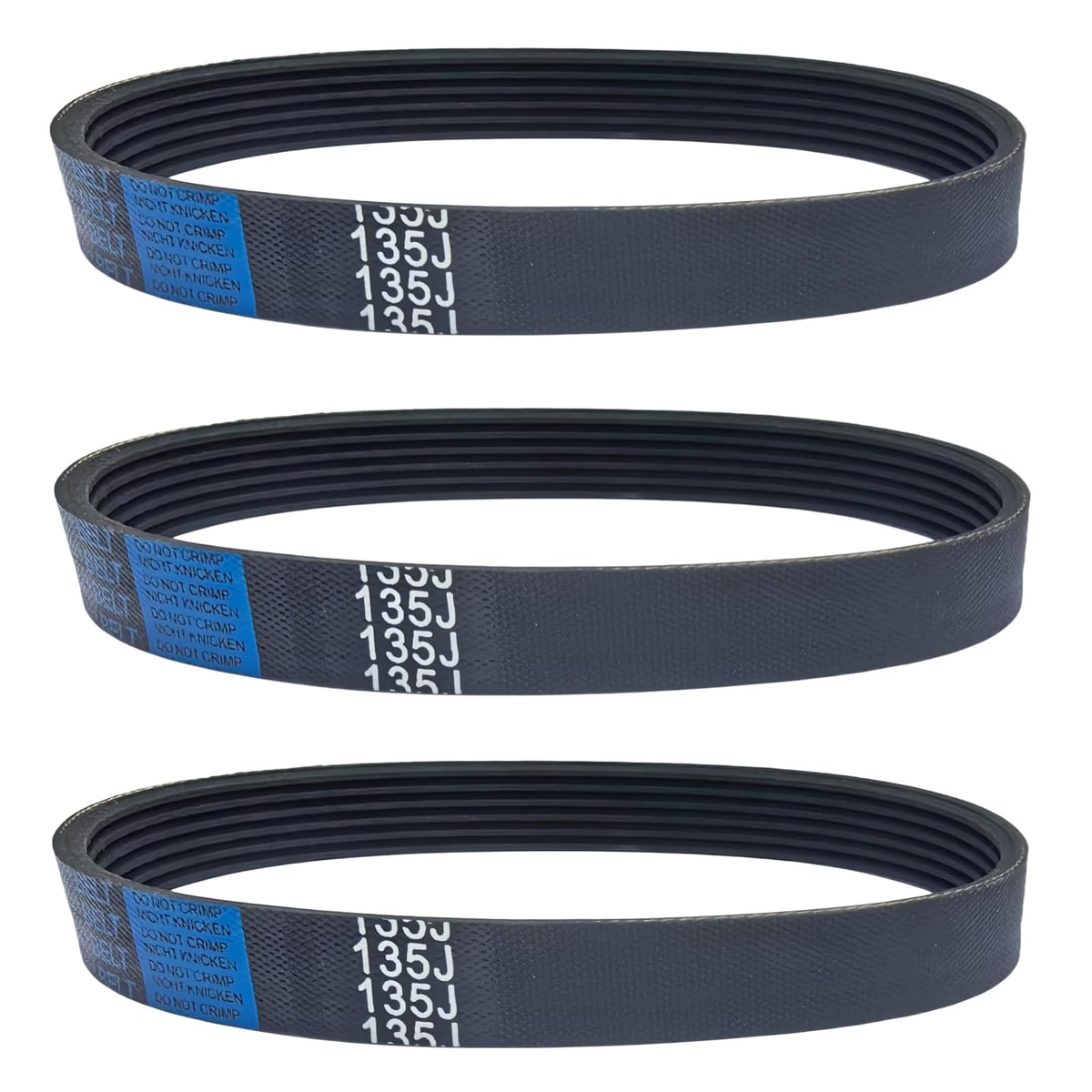 3 Pack 135J6 Planer Drive Belt for Ryobi Delta Ridgid Craftsman