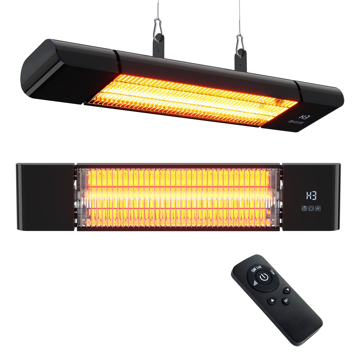 Infrared Electric Patio Heater,Outdoor Electric Patio Heater, Hanging Mounted and Ceiling Mounted Heater for Patio