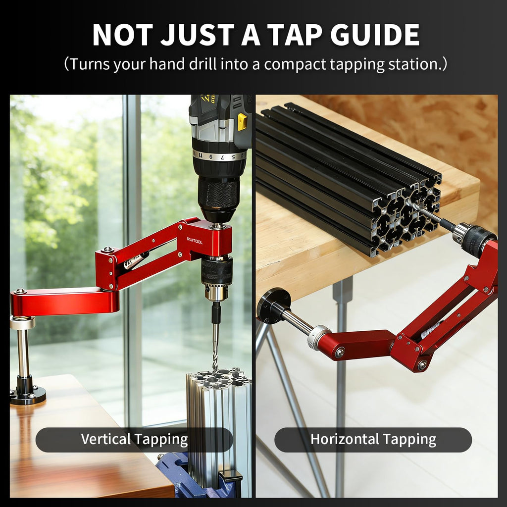 RUITOOL Desktop Tapping Arm, 90° Tap Guide Jig for Aluminum Extrusion