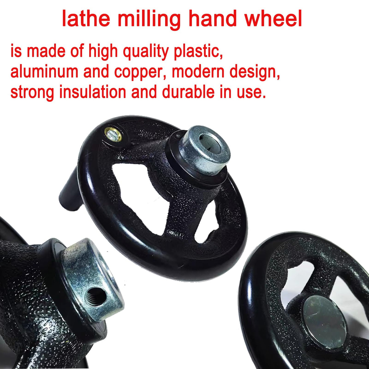 JTEYINH 0.47x4inch Diameter Round Hand Wheel with Revolving Handle for Mill Drillpress Crank Lathe