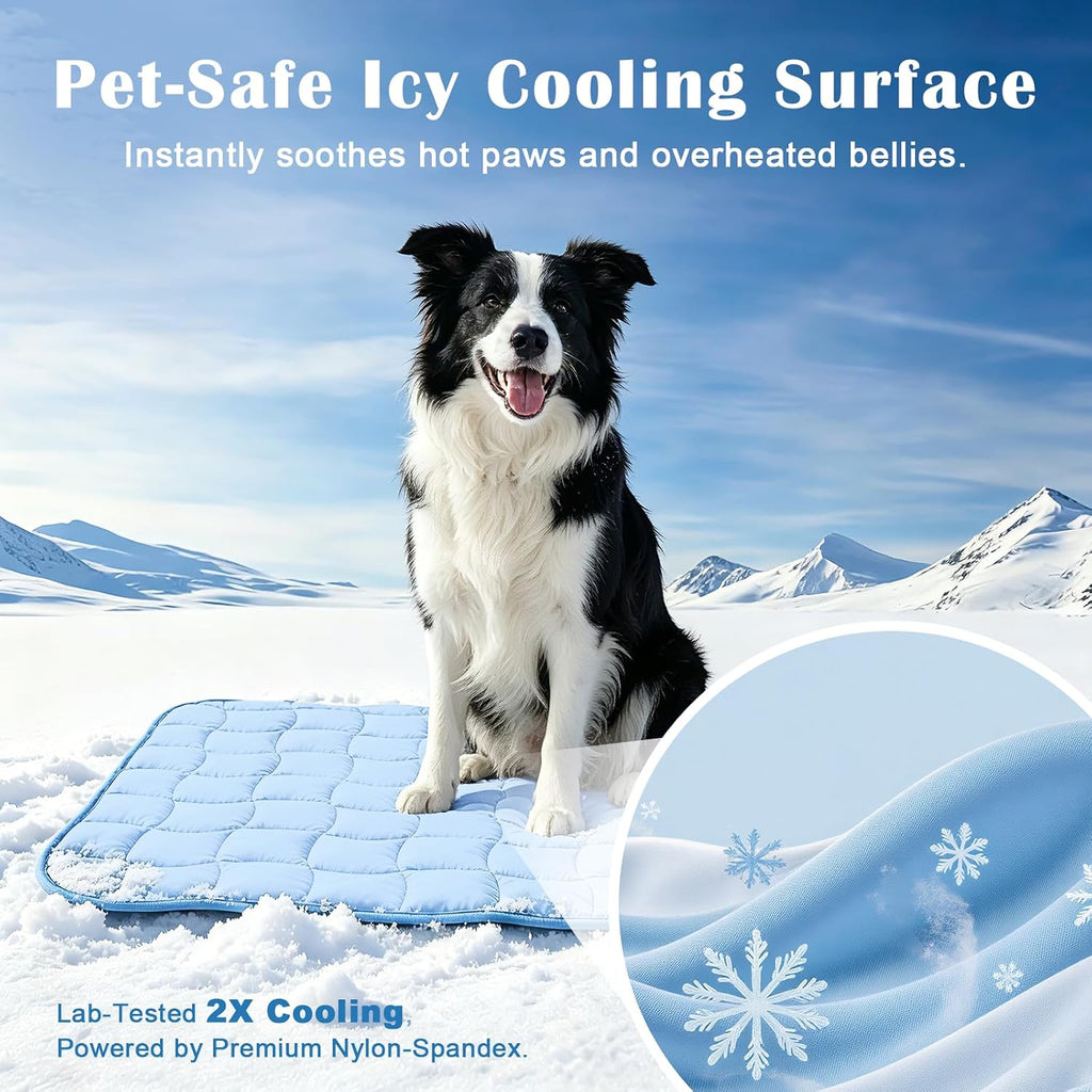 Cooling Mat for Dogs, X-Large Dog Cooling Pad, 44"x32", Blue