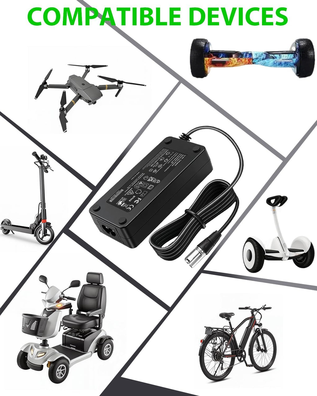 29.4V 5A 3-Pin XLR Lithium Battery Charger for Mobility Scooter,Power Chair, Compatible with Pride Mobility Go-Go, Jazzy, Shoprider, Golden Technologies, Drive Medical, Buzzaround, 24V Li-ion Battery