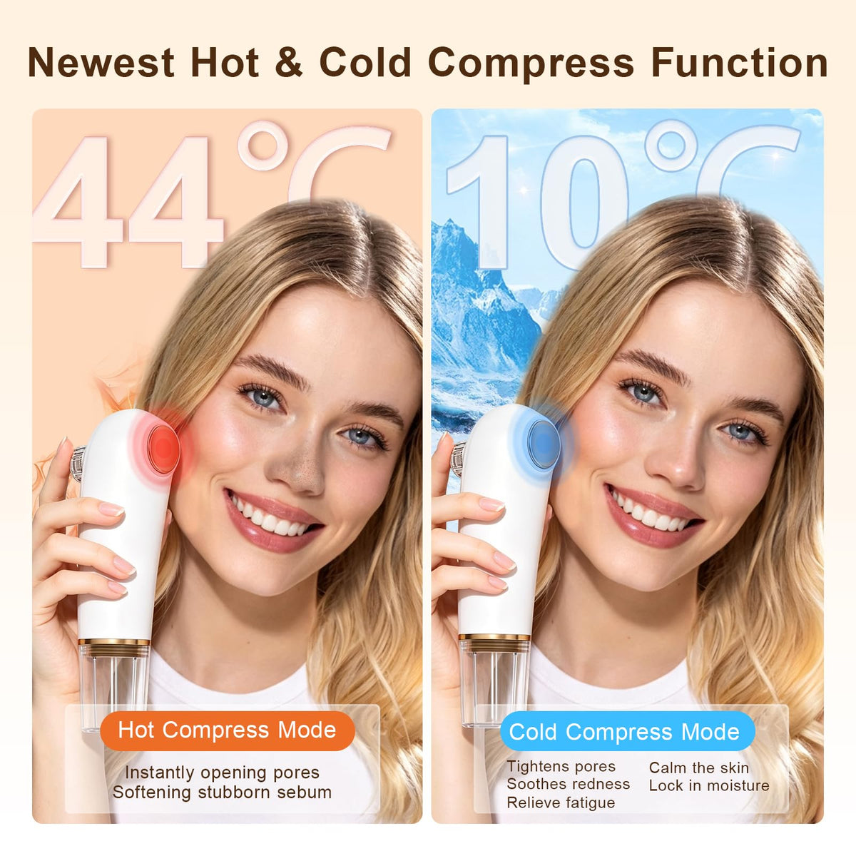 Blackhead Remover Pore Vacuum with Cold and Hot Compress, Pore Vacuum