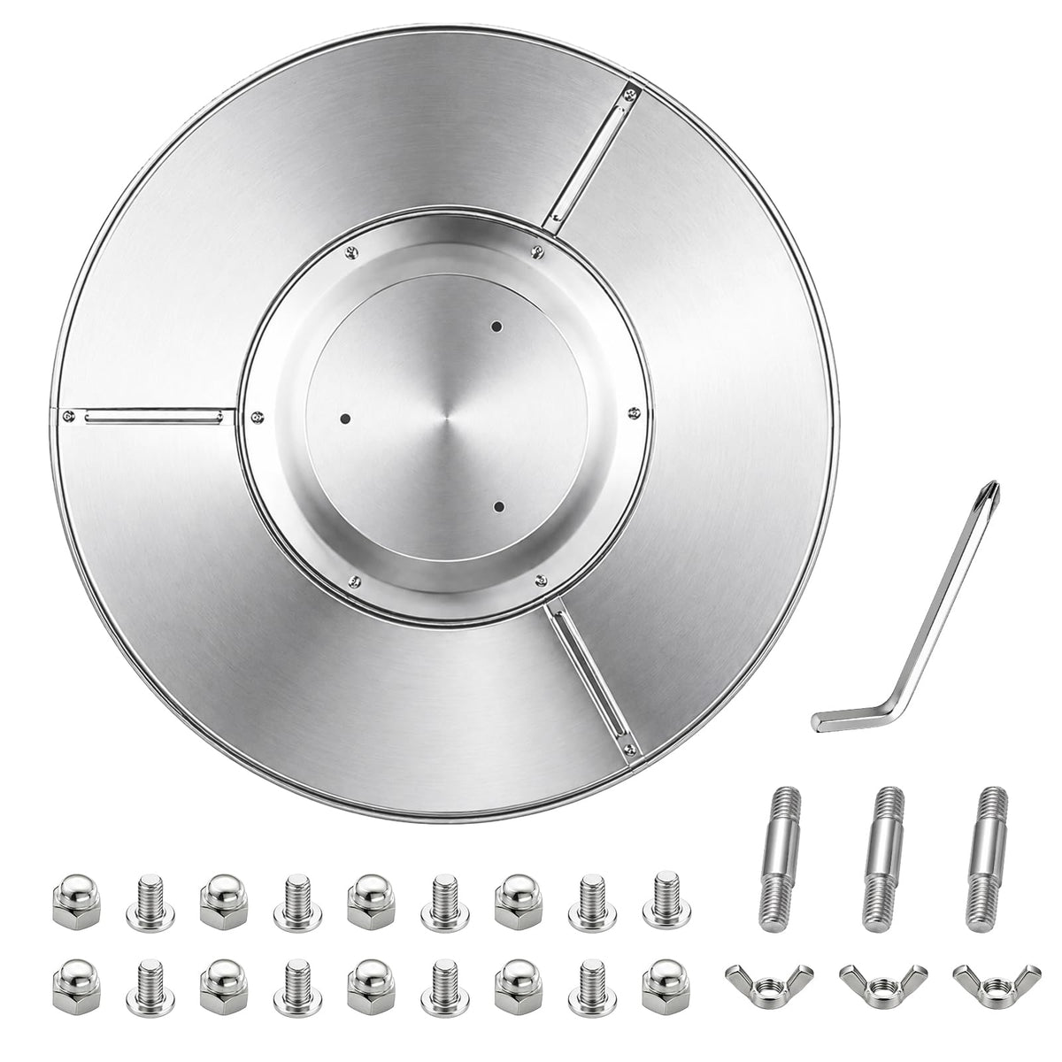 33” Patio Heater Reflector Shield– Aluminum Heat Shield, Universal Fit