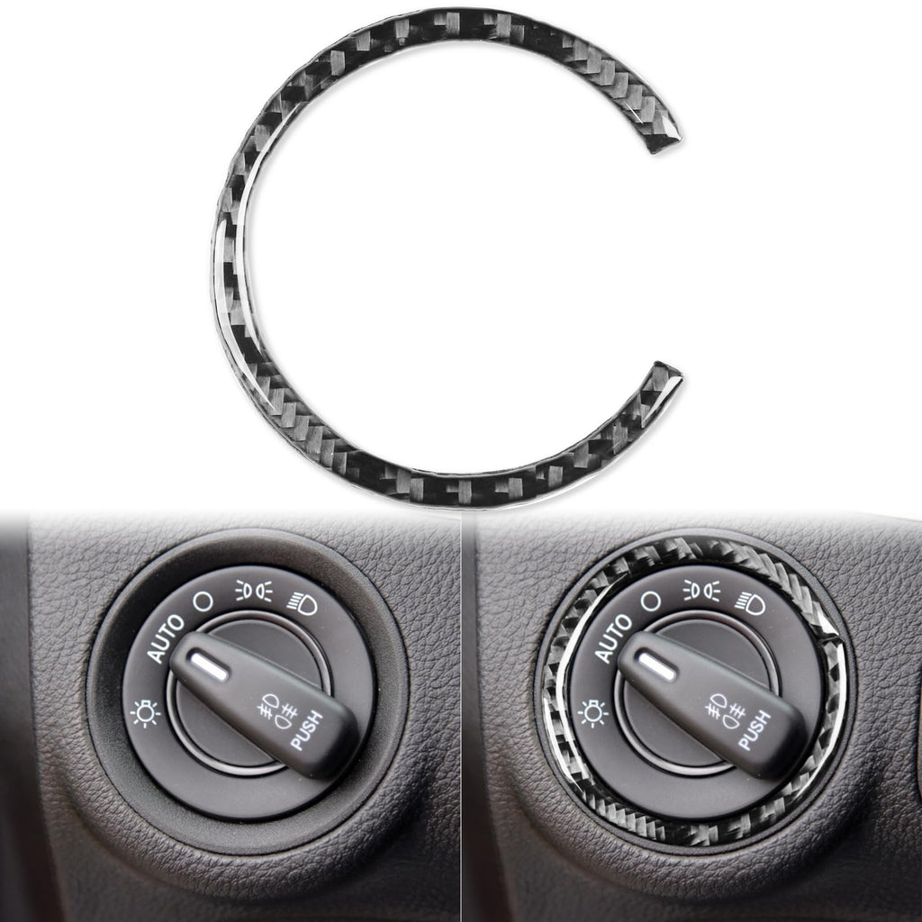 JKYUKU Real Carbon Fiber for Dodge Accessories Headlight Switch Light