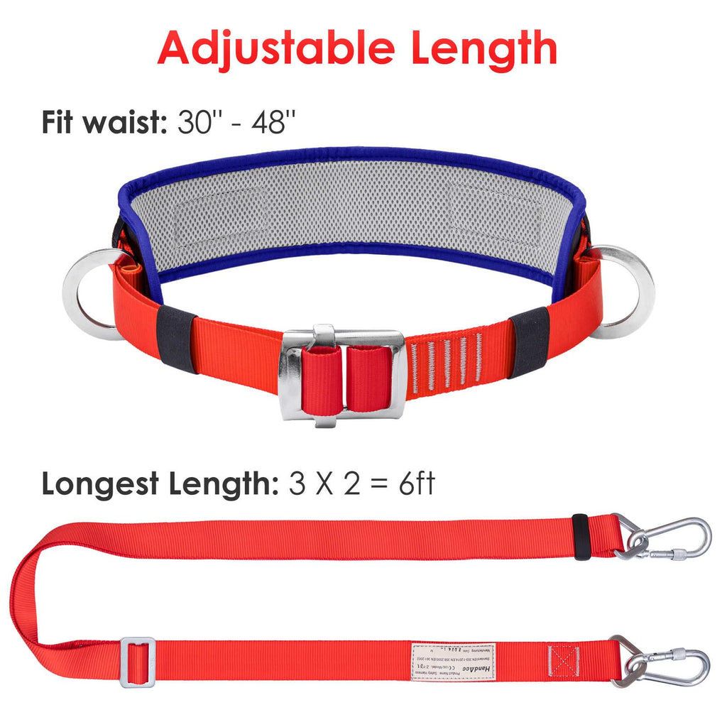 Safety Belt with Padded Waist Pad and Adjustable Lanyard
