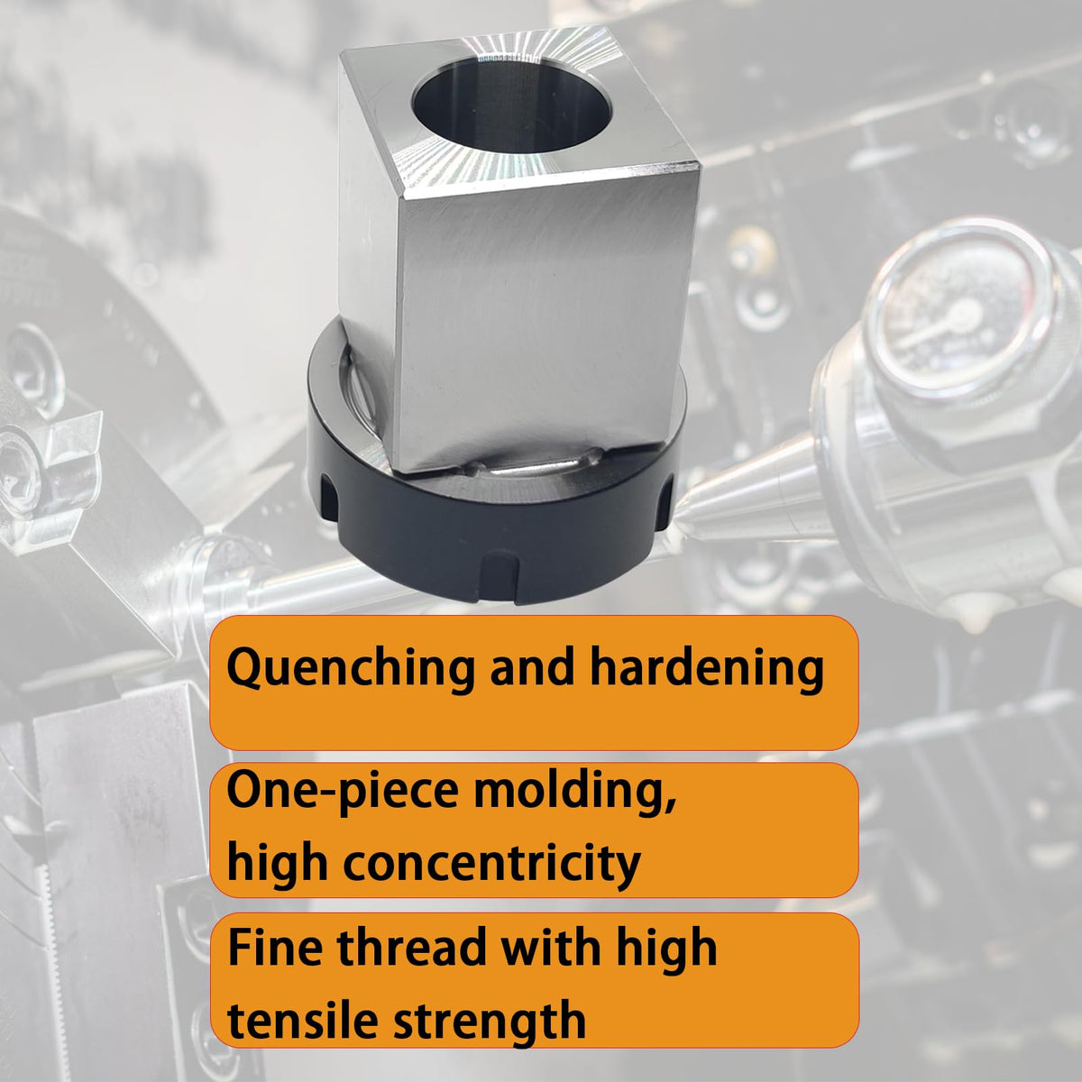 Lzcdelyxiao ER40 Collet Block - Square Collet Holder & Chucks, 0.005 mm Accuracy Carbon Steel Workholding Holder for CNC Lathe Engraving Machine