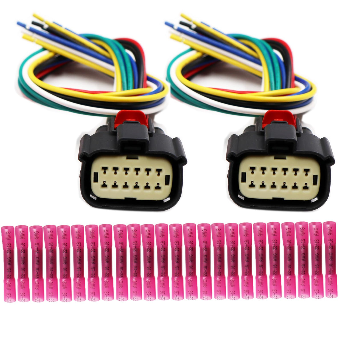 LIZAPUS 2Pcs 12 Pin Headlights Connector Compatible with Ram 3500 2019-2024