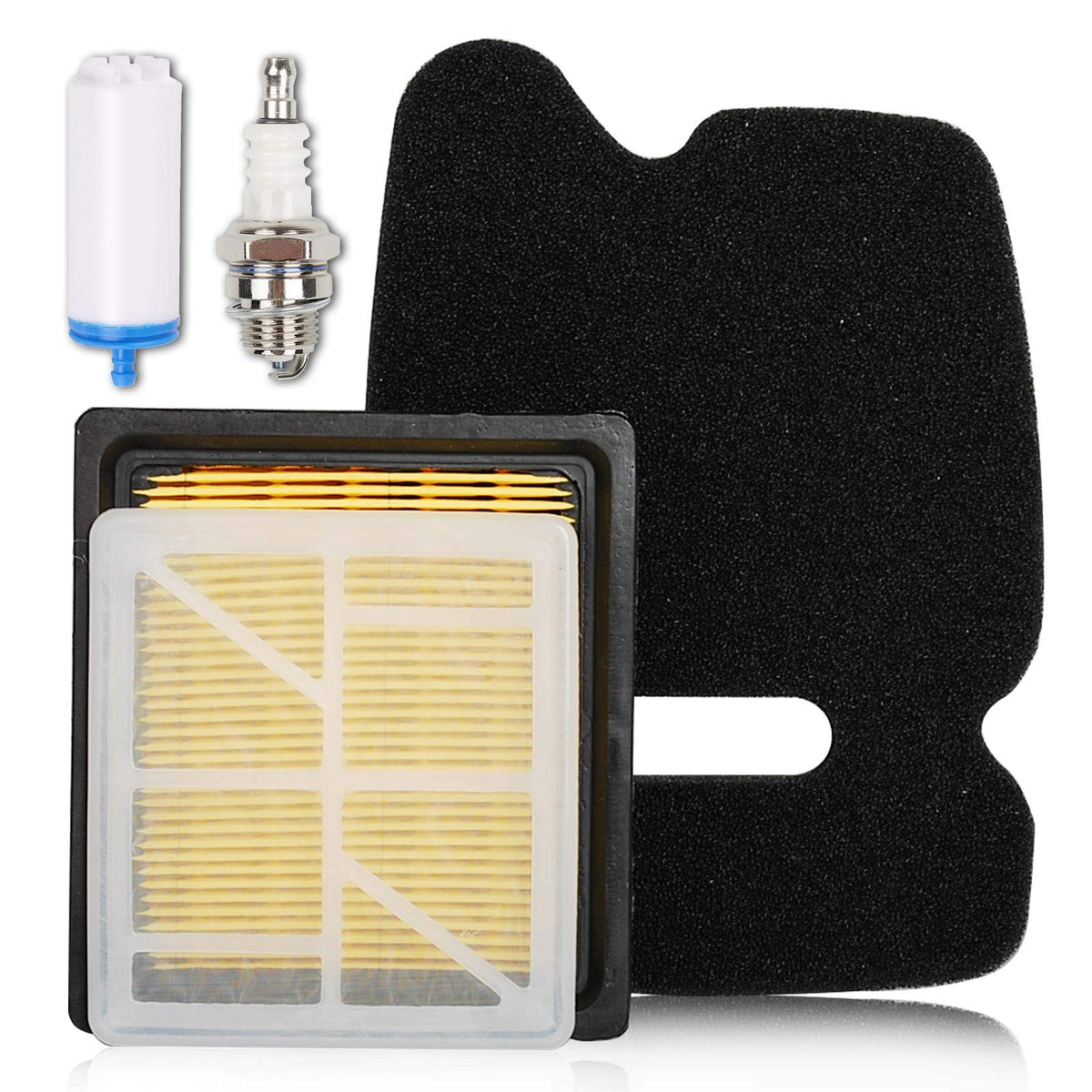 HIFROM Air Pre Inner Filter Combo Fuel Filter Spark Plug Tune Up Kit Compatible with Husq-varna Partner Concrete Cut Off Saw Power Cutter K750 K 750 506 36 72-01 506 36 72-02