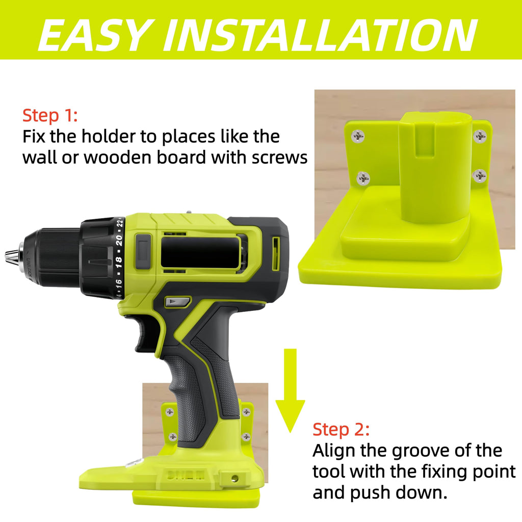 10 Pack Tool Drill Mount Holder Compatible with Ryobi 18V Power Tool
