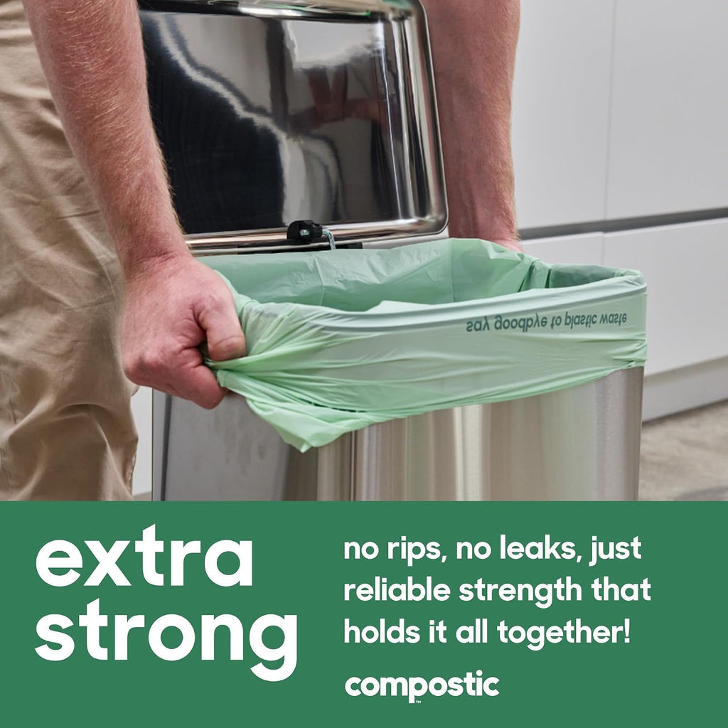 Compostable Small Trash Bags 2.6 Gallon for Bathroom, 100 Ct