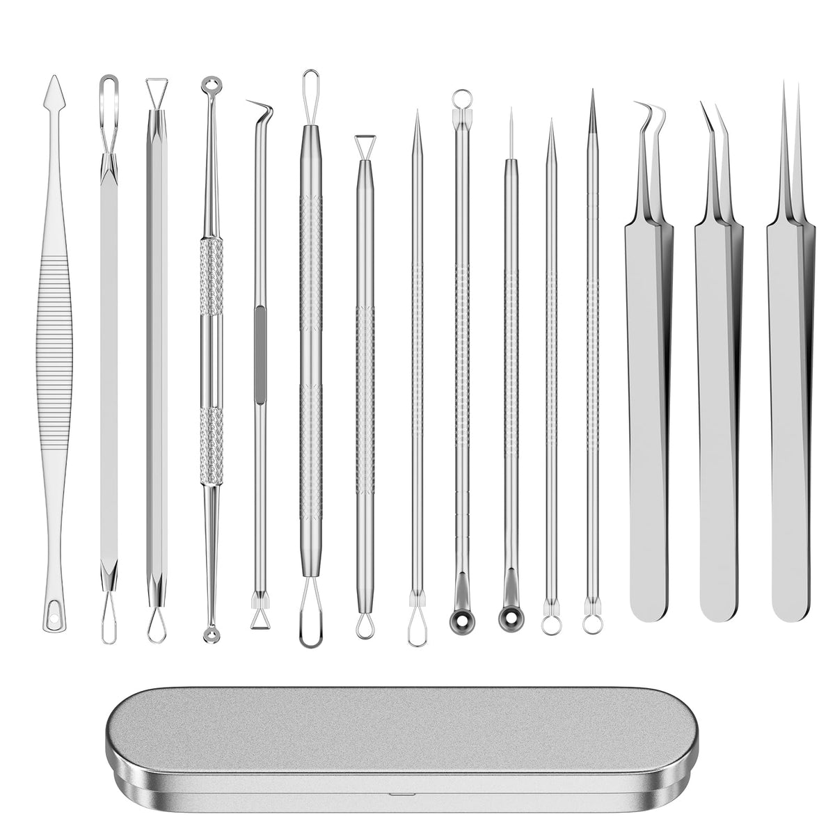Blackhead Remover Pimple Popper Tool Kit 15 Pcs Blackhead Remover Tools Kit with Storage Case Pimple Popper Tool kit