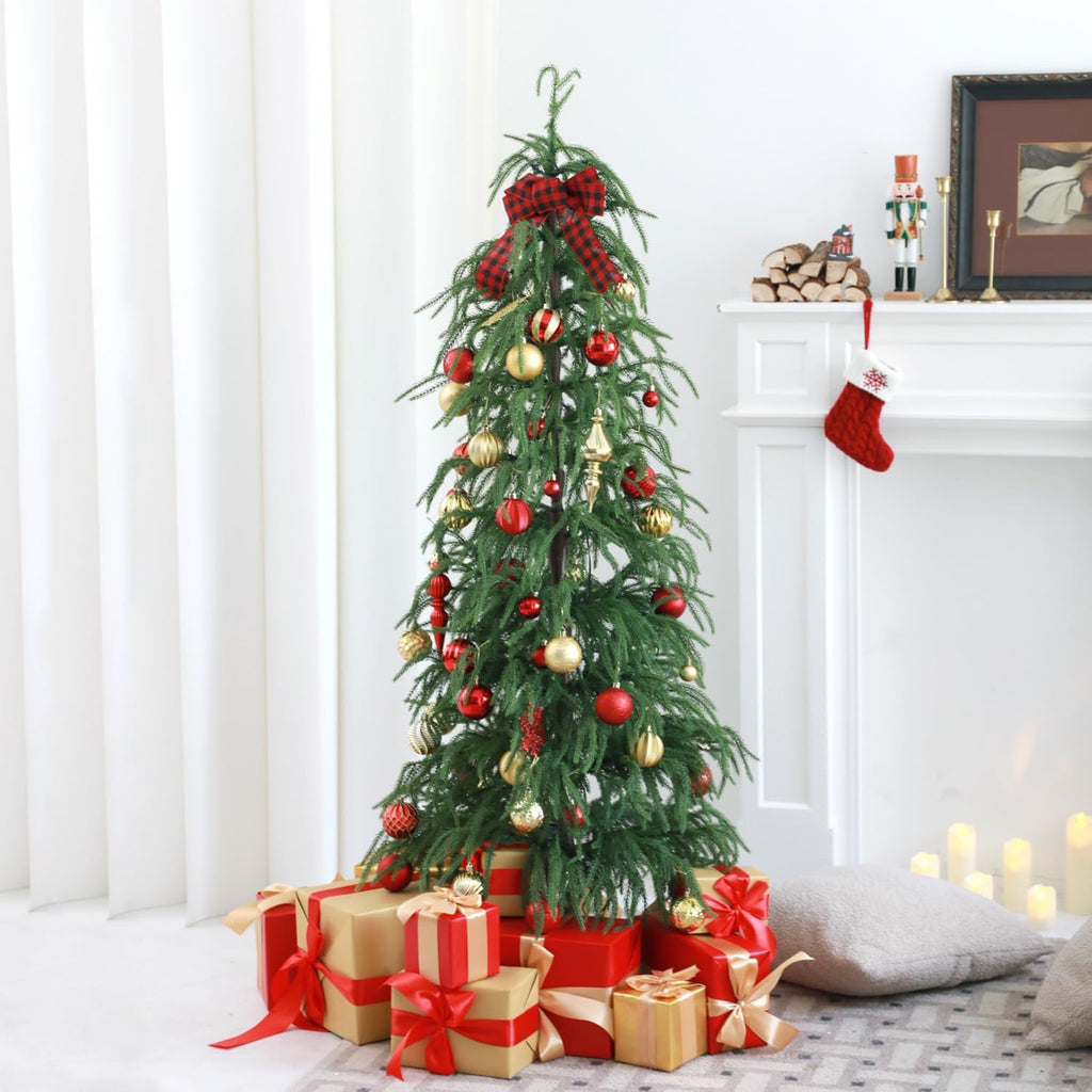 116ct 1.18-6.5" Red Gold Christmas Tree Ornaments Decorations Set