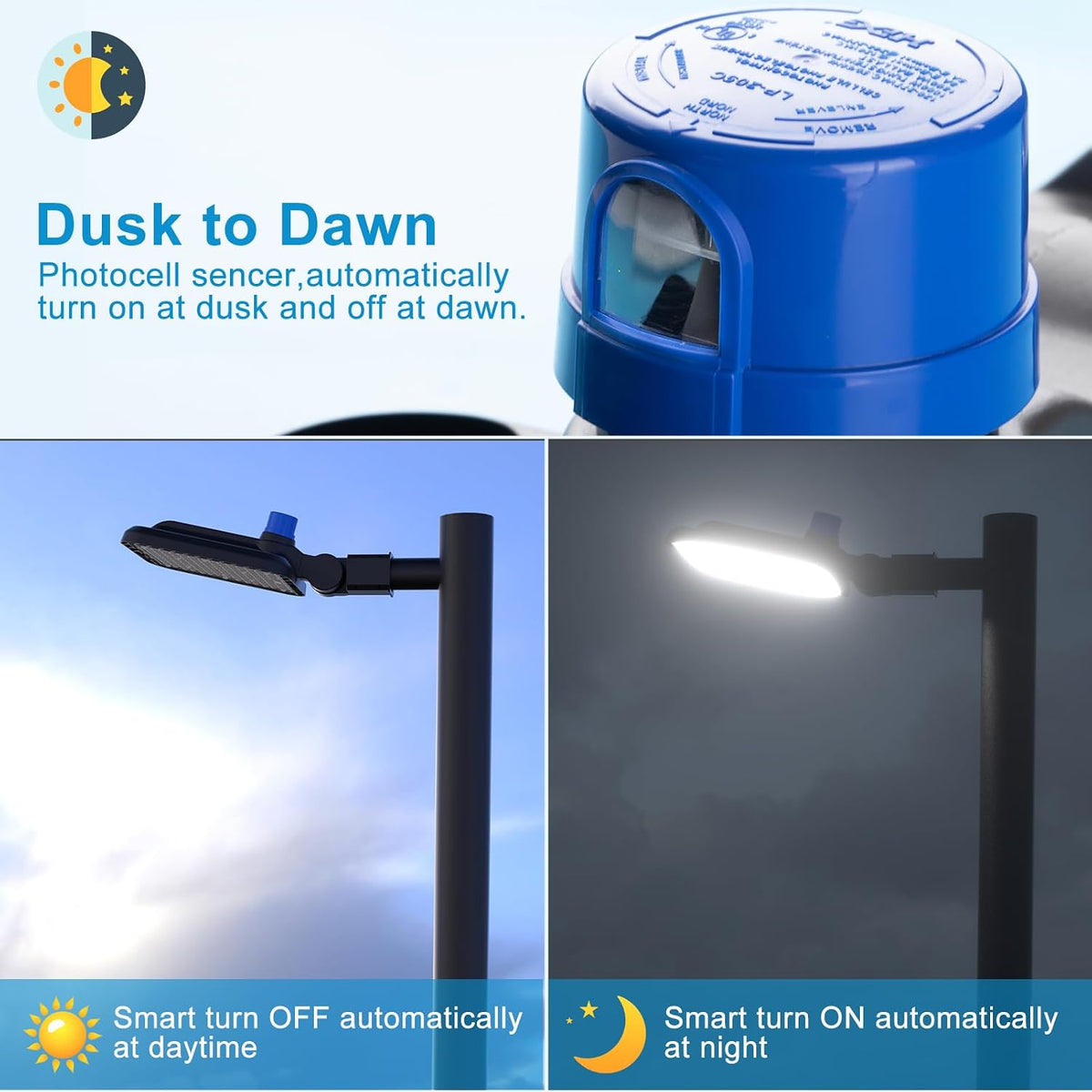 Lightdot 320W LED Parking Lot Lighting 5Pack Pole Mount Parking Lot Lights