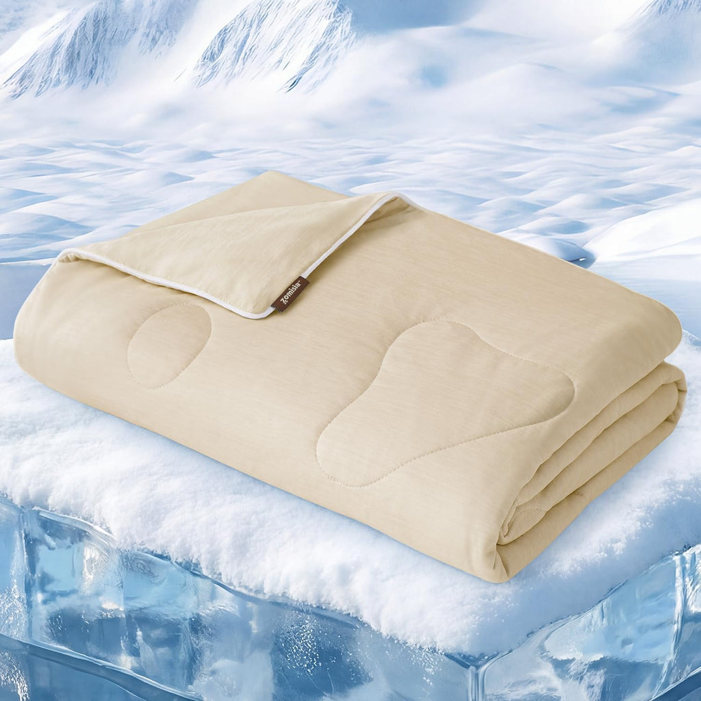 Cooling Blanket for Large Dogs - Washable Dog Cooling Mat for Hot Weather, Travel Soft Pet Summer Essentials, Khaki