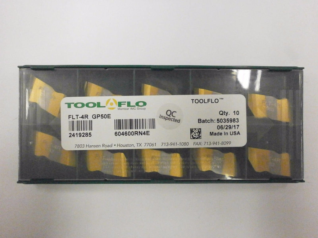 10pc) ToolFlo FLT 4R GP50 Top Notch Coated Carbide Inserts 60° V Threading NT 4R