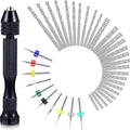 Mudder 57 Pcs Micro Drill Bits & Pin Vise Set 0.1-3mm, Black
