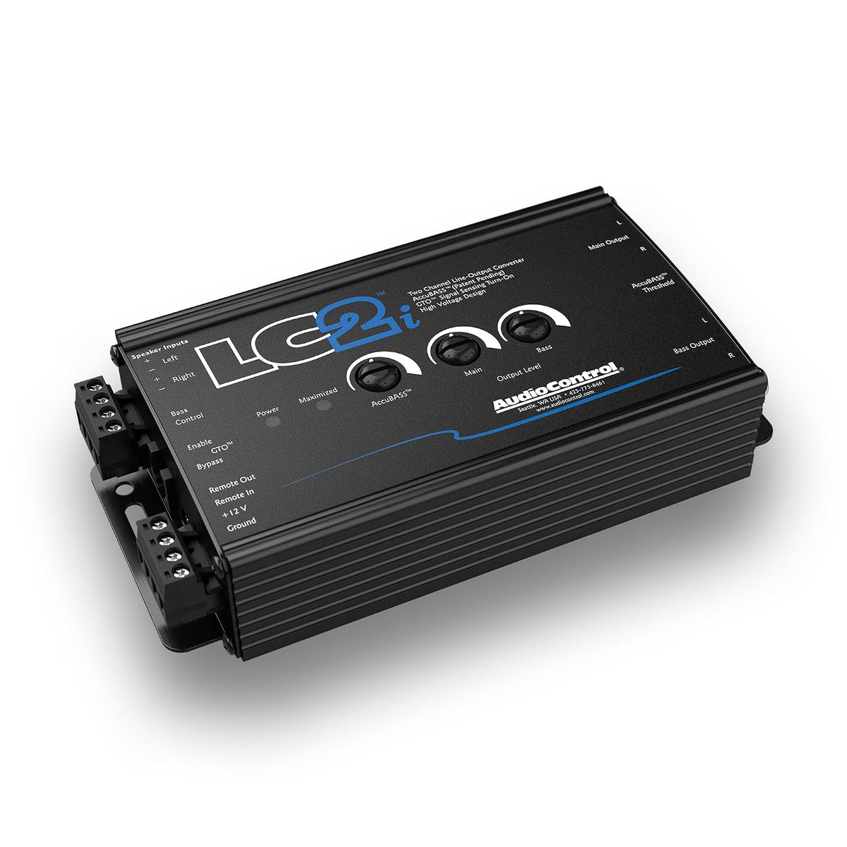 LC2i 2-Channel Line Output Converter with ACR-1 Dash Remote & AccuBASS for Adding Subwoofers, Amplifiers to Factory