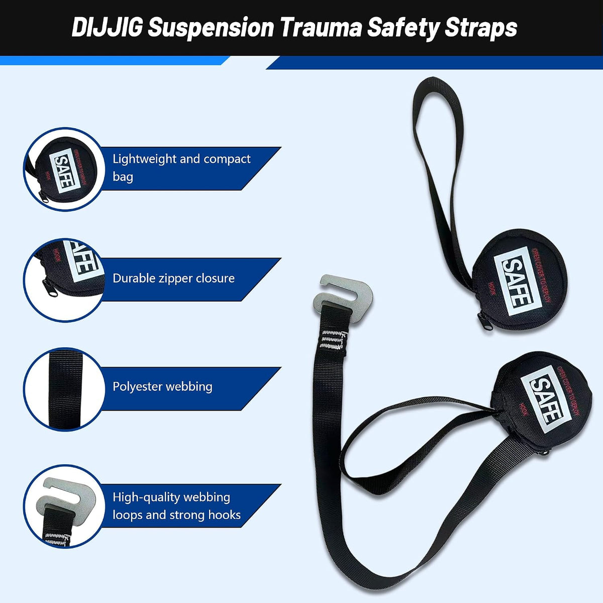 Safety Harness Fall Protection Kit with Shock Absorbing Lanyard | Safety Straps Upgrade Quick Buckles, Roofing