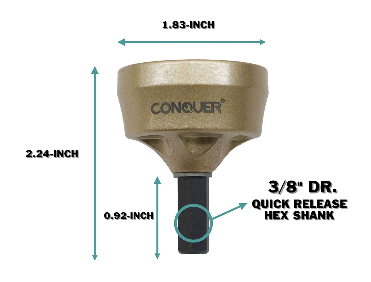 CONQUER Deburring External Chamfer Tool, Tungsten Blade, Fits 1/2"-1 3/8"