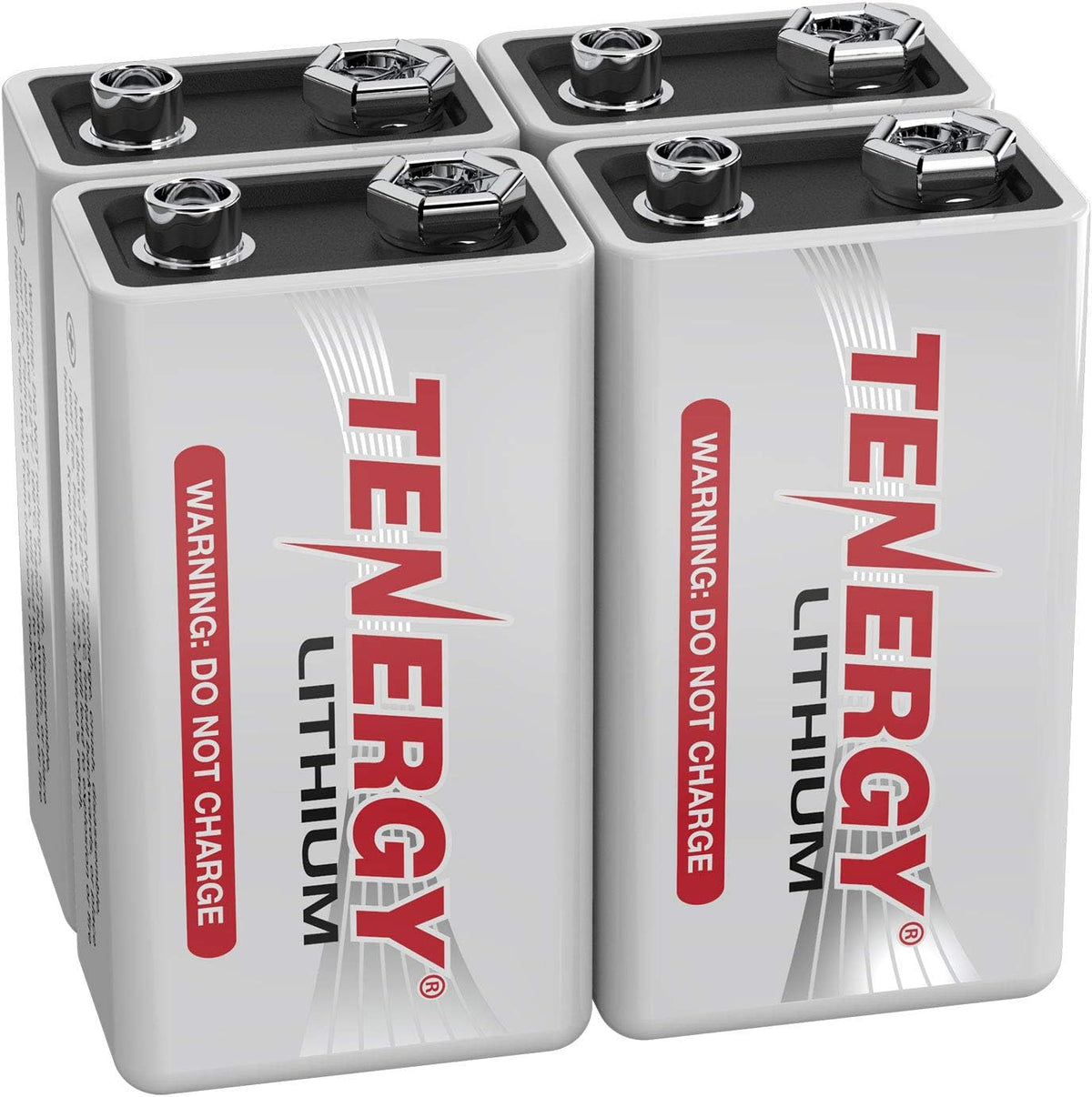 9V Lithium Batteries, 1200mah Non-Rechargeable Batteries, 10 Years Shelf Life Lithium 9 Volt Batteries, 4 Pack