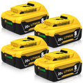 4 Packs 8ah DCB208 Battery Replacement for Dewalt 20V Battery DCB207 DCB206