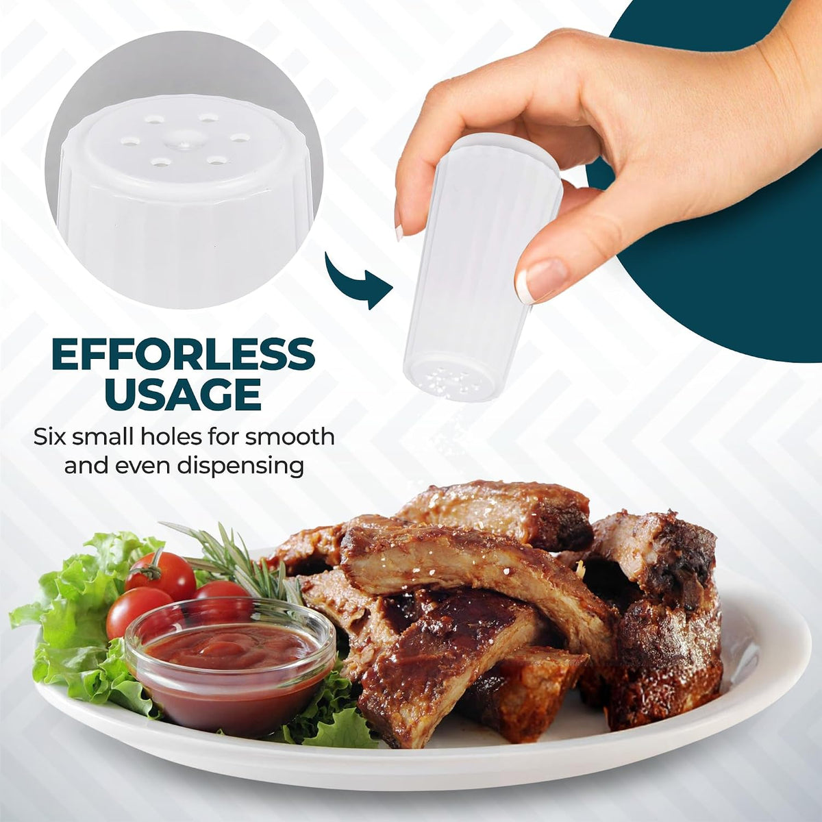 Disposable Plastic Salt and Pepper Shakers Set Bulk [12 Pack] – 6 Prefilled 4 Oz. Iodized Table Salt + 6 Prefilled