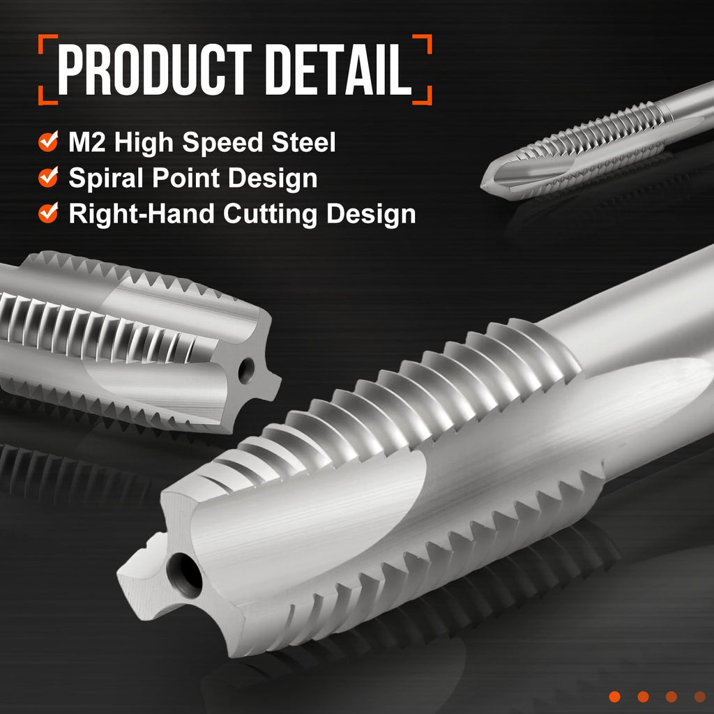 Workkyma M14 x 1.25 Spiral Point Tap M2 High Speed Steel Polished Finish