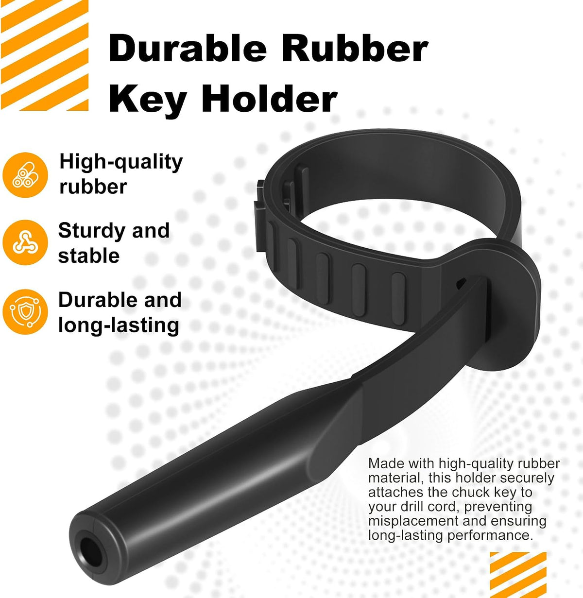 For Milwaukee 48-66-3280 Chuck Key & 48-66-4040 Holder Set, 1/2-Inch Drill Chuck Tightening Tool with Rubber Key Holder, Compatible with Corded and Cordless Drills, Secure Fit for Home & Workshop