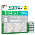 24x24x1 Air Filter MERV 8 Dust & Allergy Defense (6-Pack)